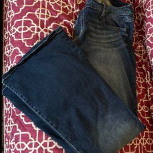Torrid Womens First At Fit Blue Denim Dark Wash w/ Fade Bootcut Jeans Sz 22 S